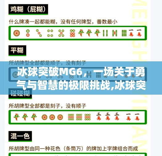 冰球突破MG6，一场关于勇气与智慧的极限挑战,冰球突破mg6