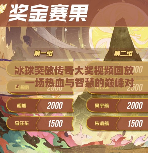 冰球突破传奇大奖视频回放,一场热血与智慧的巅峰对决,你不可错过的电竞盛宴!冰球突破传奇大奖视频回放 冰球突破传奇大奖视频回放,一场热血与智慧的巅峰对决,你不可错过的电竞盛宴!冰球突破传奇大奖视频回放